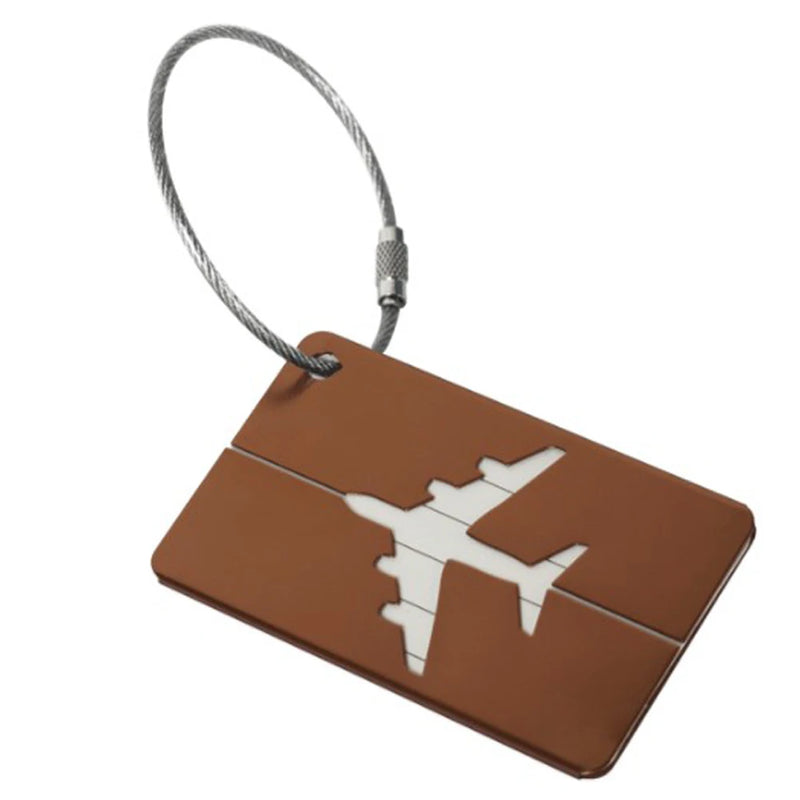 Airplane Shape Luggage Tag Aluminium Alloy Boarding Label Tag