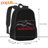 Airwolf Helicopter Grid Backpack Large Capacity Beach Bag