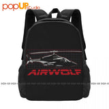 Airwolf Helicopter Grid Backpack Large Capacity Beach Bag
