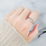 925 Silver Adjustable Twisted Anxiety Ring for Women