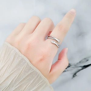 925 Silver Adjustable Twisted Anxiety Ring for Women