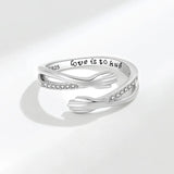 925 Silver Adjustable Twisted Anxiety Ring for Women
