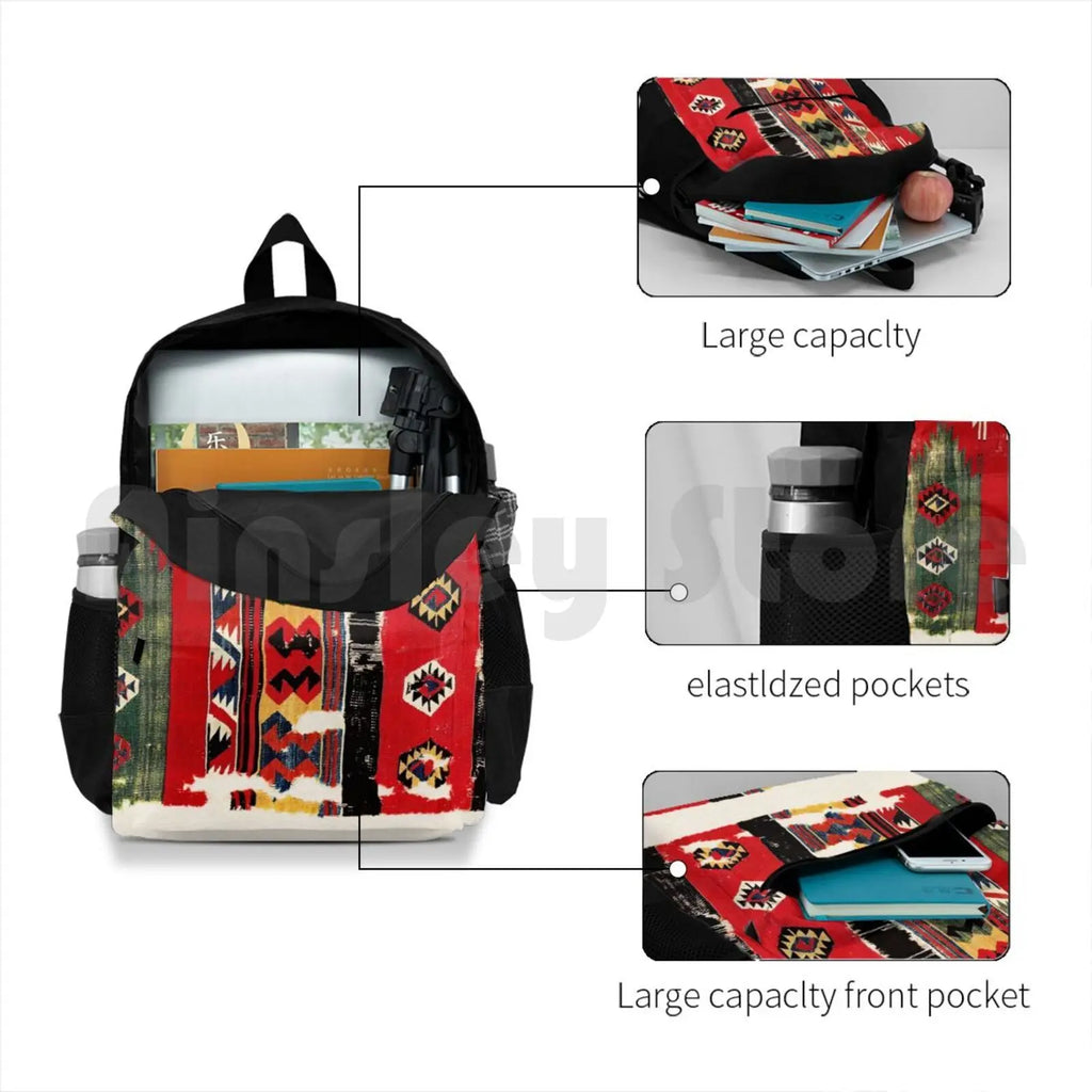 Aksaray Antique Cappadocian Kilim Rug Fragment Backpack