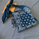 Geometric Denim Shoulder Bag Women Canvas Casual Tote