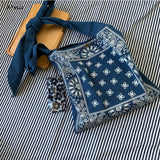 Geometric Denim Shoulder Bag Women Canvas Casual Tote
