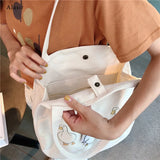 Goose Round Canvas Bag Female Student Shoulder Bag Shopping Handbag Women