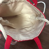 Chinese Style Crane Drawstring Bag Antiquity National Embroidery Bucket