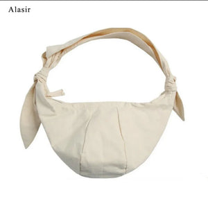 Canvas Hobos Lace Bow Crossbody Bag Recommended By Ins Bloggers