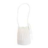 Pleated Bucket Bag Casual Shoulder Bags Solid Bucket Bag Female Messenger Bag