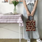 Vintage Canvas Handbag Women Shoulder Mini Casual Tote Bags