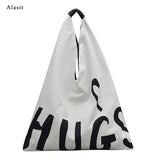 Letter Shoulder Bag Art Canvas Tote Bag Women Handbags