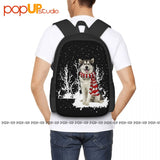 Alaskan Malamute Merry Christmas Backpack Large Capacity