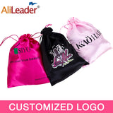 Alileader Silk Satin Drawstring Bag for Packaging Wig/Makeup/Eyelash