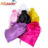Alileader Silk Satin Drawstring Bag for Packaging Wig/Makeup/Eyelash