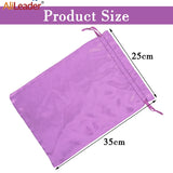 Alileader Silk Satin Drawstring Bag for Packaging Wig/Makeup/Eyelash