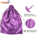 Alileader Silk Satin Drawstring Bag for Packaging Wig/Makeup/Eyelash