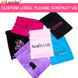 Alileader Silk Satin Drawstring Bag for Packaging Wig/Makeup/Eyelash