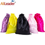Alileader Silk Satin Drawstring Bag for Packaging Wig/Makeup/Eyelash