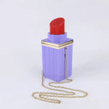 Alirattan Acrylic Bag Lipstick Shape Clutch Shoulder Evening Bag