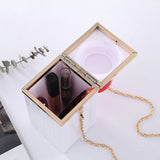 Alirattan Acrylic Bag Lipstick Shape Clutch Shoulder Evening Bag