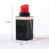 Alirattan Acrylic Bag Lipstick Shape Clutch Shoulder Evening Bag