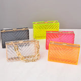 Alirattan Acrylic Transparent Pop Dinner Bags for Women Clutch sac a main femme