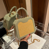 Alirattan Straw Bag Personality Single Shoulder Bag Messenger Bag