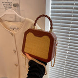 Alirattan Straw Bag Personality Single Shoulder Bag Messenger Bag