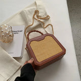 Alirattan Straw Bag Personality Single Shoulder Bag Messenger Bag