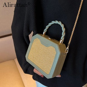 Alirattan Straw Bag Personality Single Shoulder Bag Messenger Bag