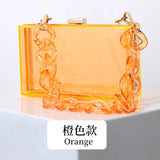 Alirattan Summer Acrylic Bag Square Box Transparent Bag