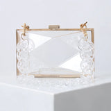 Alirattan Diamond-Shaped Acrylic Bag Shoulder Chain Transparent Square Bag