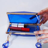 Alirattan Diamond-Shaped Acrylic Bag Shoulder Chain Transparent Square Bag