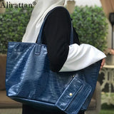Alirattan Large Capacity Shoulder Bag, PU Leather Shopping Tote