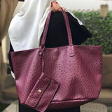 Alirattan Large Capacity Shoulder Bag, PU Leather Shopping Tote