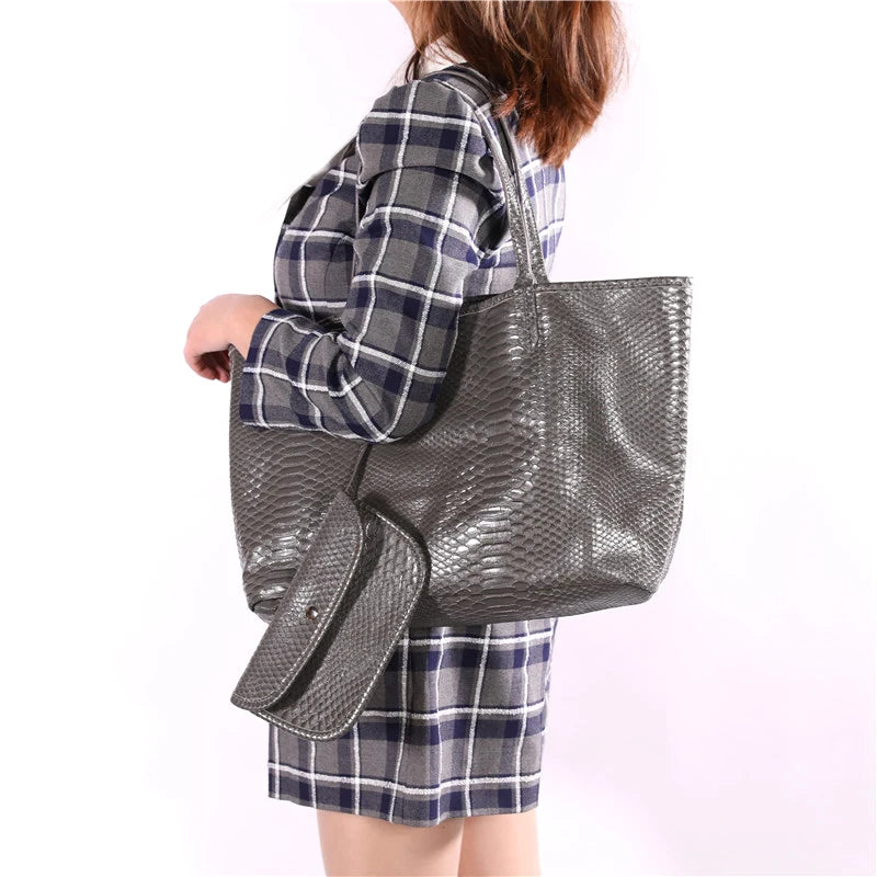 Alirattan PU Leather Shoulder Bag for Women Large Capacity Totes