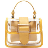Alirattan Women's Transparent Square Sling Bag PVC Shoulder Bag