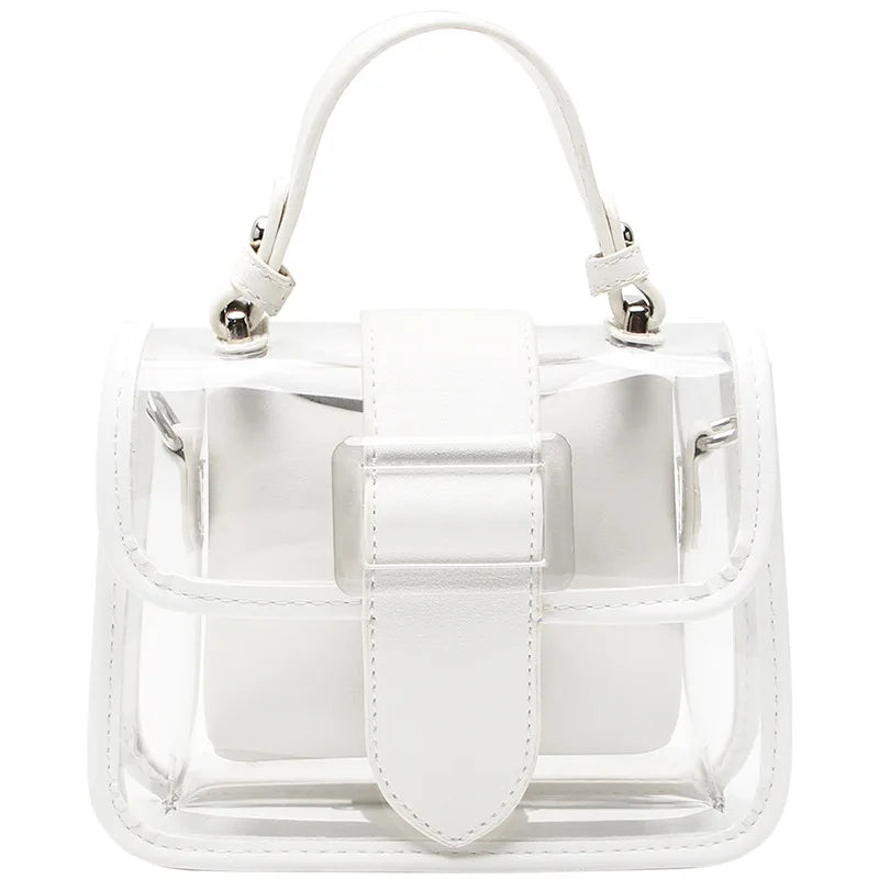 Alirattan Women's Transparent Square Sling Bag PVC Shoulder Bag
