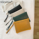 Alirattan PU Leather Envelope Bags for Women Clutch Retro Casual