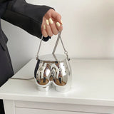 Alirattan Acrylic Chain Shoulder Bag Hip Shape Box Party Purses Lady