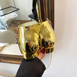Alirattan Acrylic Chain Shoulder Bag Hip Shape Box Party Purses Lady