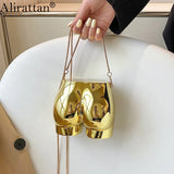 Alirattan Acrylic Chain Shoulder Bag Hip Shape Box Party Purses Lady