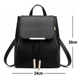 Leather Women's Backpack High School Bags Rucksack For Teenagers Girls
