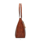 Retro Tassel Rivet Women's Bag Large Capacity Leather Shoulder Bag Handbags