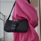Vintage Women Buckle Shoulder Bag Ladies PU Leather Handbag