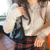 Vintage Women Buckle Shoulder Bag Ladies PU Leather Handbag
