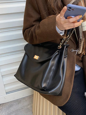 Women's Large Capacity Soft PU Leather Shoulder Bag