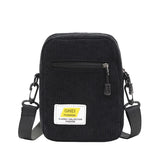 Corduroy Zipper Shoulder Bag Multi-Layer Crossbody Bag