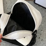 Corduroy Zipper Shoulder Bag Multi-Layer Crossbody Bag