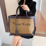 Large-Capacity Ladies Canvas Handbag Net Red Shoulder Tote Bag